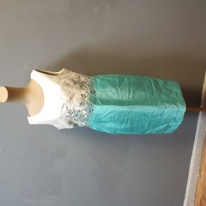 KASPER SLEEVELESS MINT GREEN/SEQUIN FORMAL DRESS SIZE 8